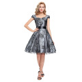 Грейс Карин дамы Cap рукавом тафты короткие серый Ретро дешевые старинные платья 1950-х CL008935-1